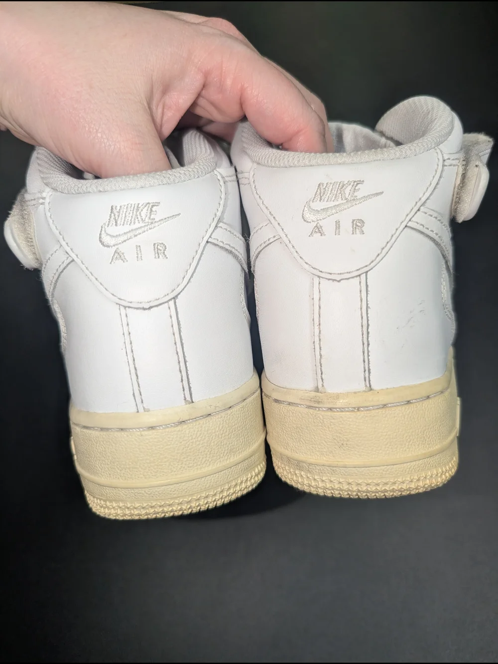 Nike White High-Top Sneakers with Cream Outsole - Picture 5 of 10